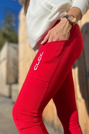 Legginsy z kieszonkami FIBI red